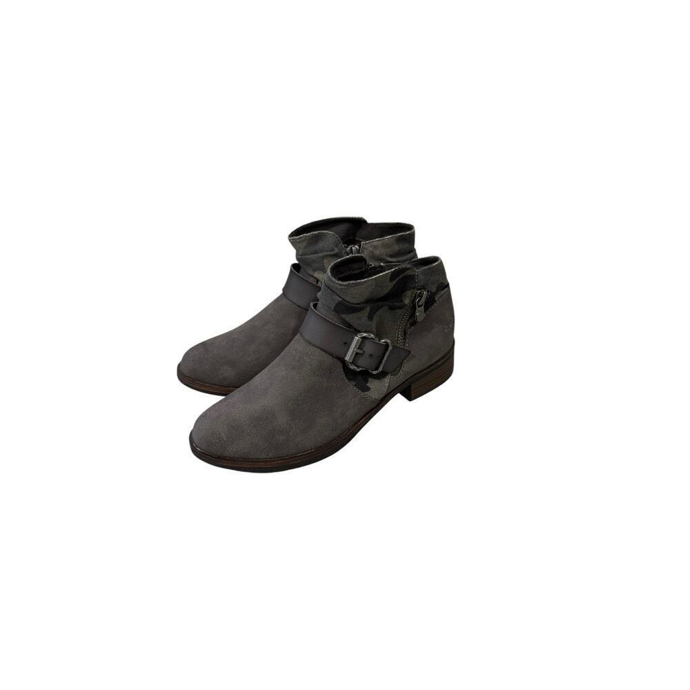 Blowfish Boot Womens 7.5 Malibu Viten Boots Gray Camo Punk Biker Vegan
